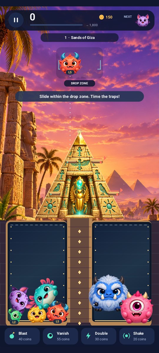 Monsters filling the two chambers beneath the pyramid