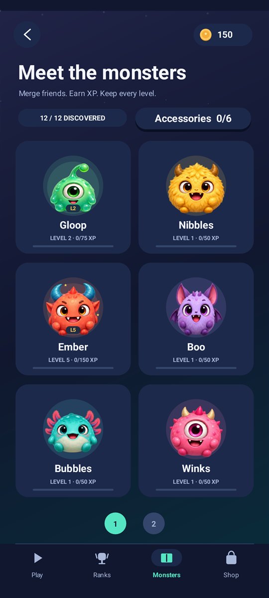 Monster journal with permanent experience and level progress